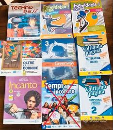 Libri scolastici 1°2°3° media e 1° 2° superiore