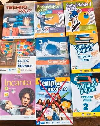 Libri scolastici 1°2°3° media e 1° 2° superiore