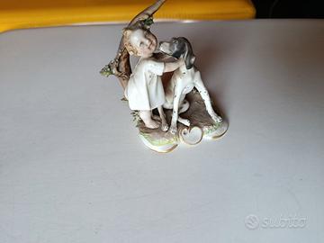 BANBINA CON CANE CAPODIMONTE ANNO 1959