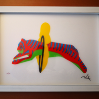 Marco Lodola - Tigre - Sericollage Su Pvc