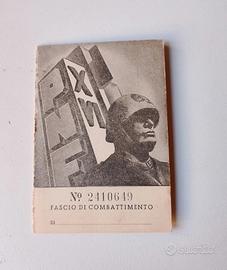 tessera partito nazionale fascista 1938
