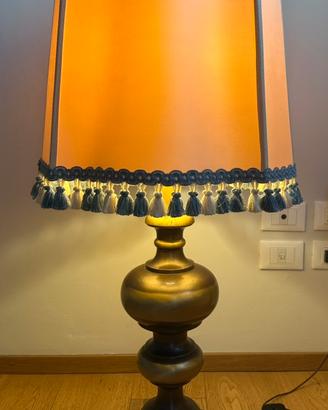 Lampada da Terra Vintage in Ottone Massiccio