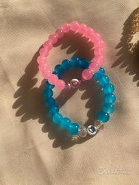 Bracciale a coppia di perle di vetro