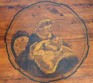 Tavolo tondo da gioco di fine 1800