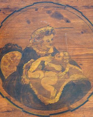 Tavolo tondo da gioco di fine 1800