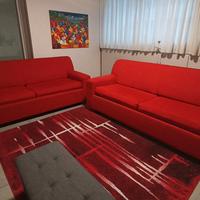 Divano letto rosso, moderno, sfoderabile