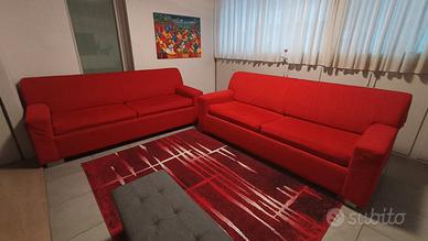 Divano letto rosso, moderno, sfoderabile