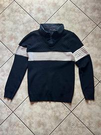 Maglione con colletto da camicia e bottone M Uomo