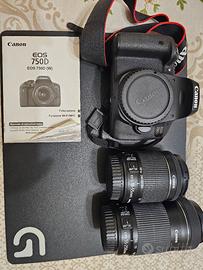 Canon 750d con 2 obiettivi 