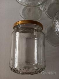 9 barattoli / vasetti in vetro per il miele