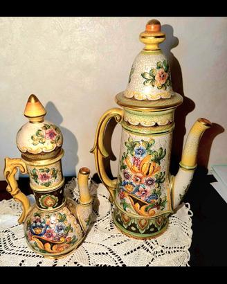 brocca e oliera artistiche G.P. di Deruda
