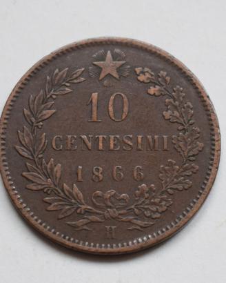 10 CENTESIMI 1866 H – VITTORIO EMANUELE II