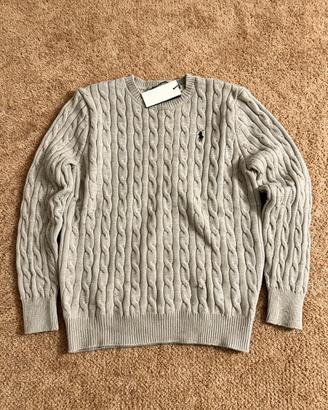 Maglione trecciate grigio taglia M