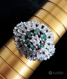 anello vintage oro giallo 14 karati rodiato