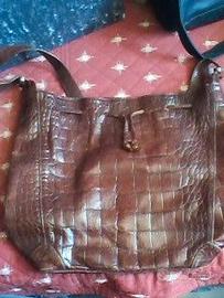 Borsa pelle a coccodrillo,firma FURLA moltoleggera