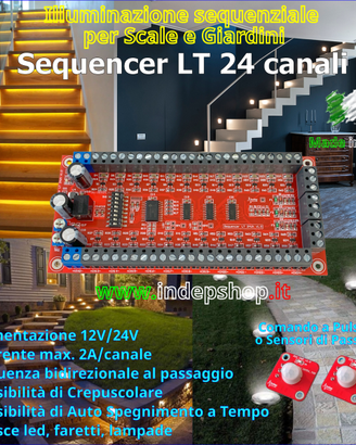 Luci sequenziali scale sentieri corridoi