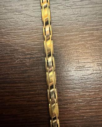 braccialetto oro giallo e bianco 18 carati