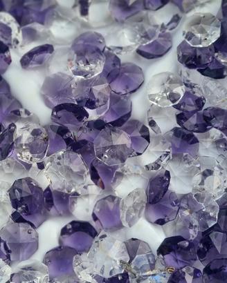 Lotto 240 Cristalli Lampadario Viola e Chiari