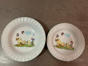 Piatto fondo + piattino anatroccoli