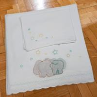 Lenzuola culla cotone con elefanti