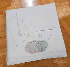 Lenzuola culla cotone con elefanti