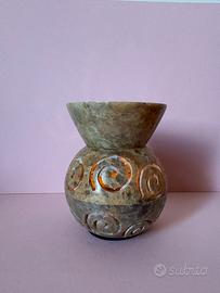 Bruciaessenze brucincenso in steatite con spirali