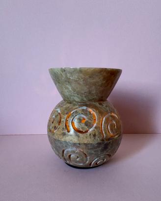 Bruciaessenze brucincenso in steatite con spirali