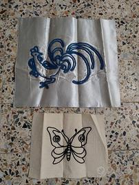 Antichi ricami su seta e lino cm 47x42 cm 32x25
Po