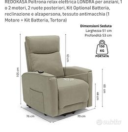 Poltrona relax 2 motori a batteria nuova