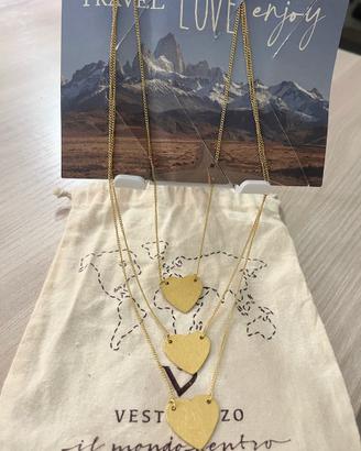 Vestopazzo collana cuori ottone d’orato