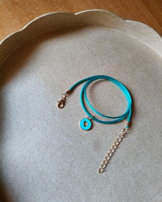 Collana cordino medaglina cuore 