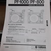 Yamaha PF1000/pf800 Giradischi, Manuale