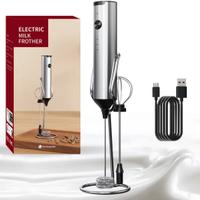 Montalatte frullino elettrico in acciaio 2in1