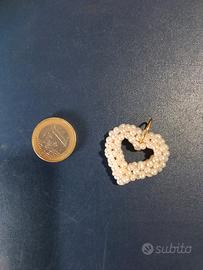 ciondolo vero oro e vere perle