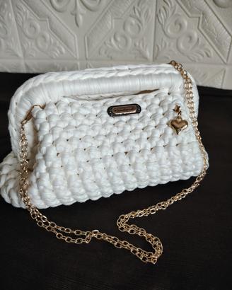 borsa fatta a mano bianca 