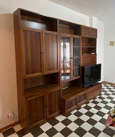 Mobile a parete in legno noce stile arte povera