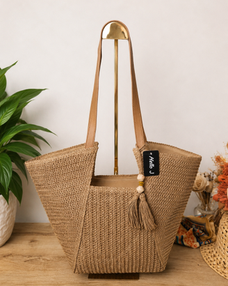Borsa Shopper Tote Estiva ~ Rafia naturale ~ Nuova