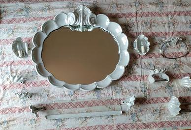 Specchiera + set da bagno Perla Conchiglia Mare 