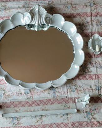 Specchiera + set da bagno Perla Conchiglia Mare 
