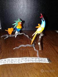 Coloratissimi pappagalli in vetro di Murano