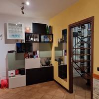 Mobile soggiorno componibile nero, bianco e verde