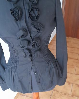 camicia nera maniche lunghe