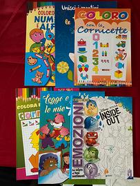 Set libri per colorare leggere scrivere contare..