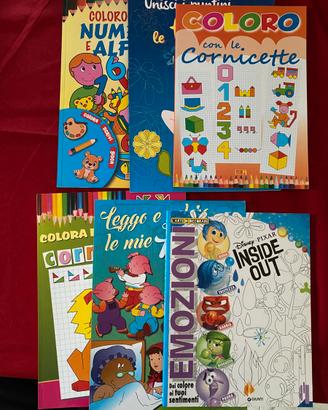 Set libri per colorare leggere scrivere contare..