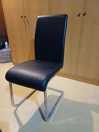 sedie in pelle nera da sala o cucina