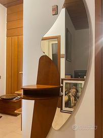 SPECCHIO CON MENSOLE IN LEGNO 200 X 80 ANTIQUARIAT