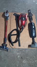 3 aspirapolvere  miele polti ariete con batteria 