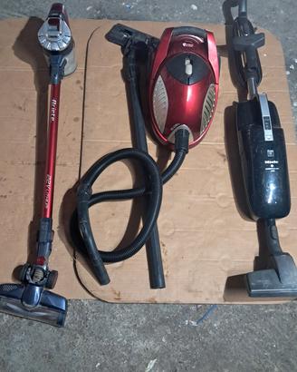 3 aspirapolvere  miele polti ariete con batteria 