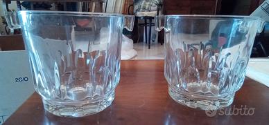 Due eleganti secchi per ghiaccio anni '20 in vetro