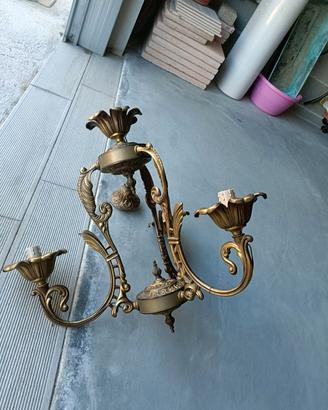 lampadario storico in ottone